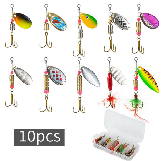 10pcs Set Metal Spoon Spinner Fishing Lure 10pcs Set Metal Spoon Spinner Fishing Lure