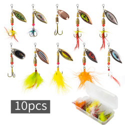 10pcs Set Metal Spoon Spinner Fishing Lure