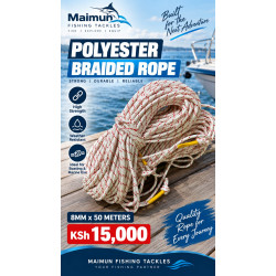 POLYESTER BRAIDED ROPE 8MM X 50METERS