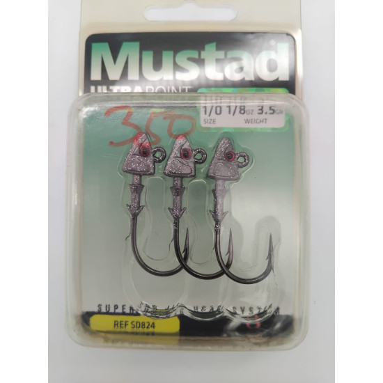 MUSTAD SHAD JIG HEAD SIZE 2/0 WEIGHT 3/16 grams