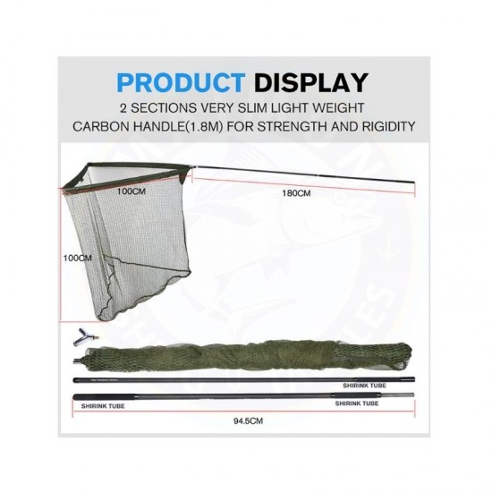CARP SCOOP NET OLIVE 1.8M