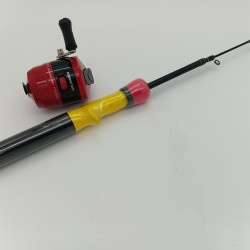 KIDS FISHING ROD AND REEL COMBO YELLOW AND RED