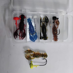 SOFT BAIT SET 5 PC EACH COLOR + HOOKS