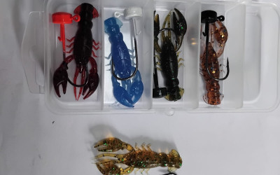 SOFT BAIT SET 5 PCS EACH COLOR+HOOKS