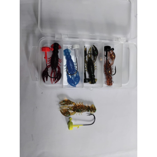 SOFT BAIT SET 5 PC EACH COLOR + HOOKS